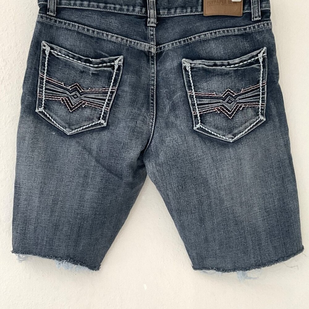 FLYPAPER Y2K MENS DENIM BLUE JEANS BERMUDA CUTOFF SHORTS